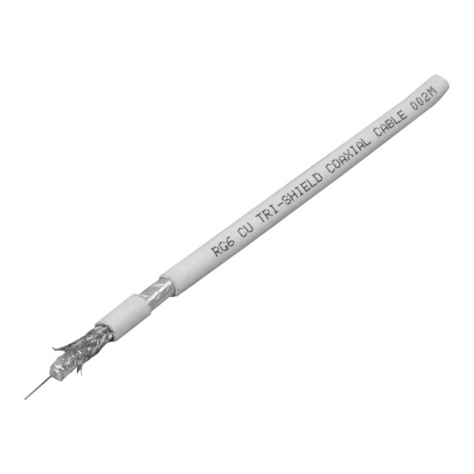 Kabel RG6 TriShield , karton 250m , biały , LSZH -zdjęcie numer 2