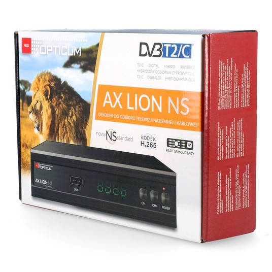 Receiver DVB-T2/C Opticum AX Lion NS H.265 -zdjęcie numer 4