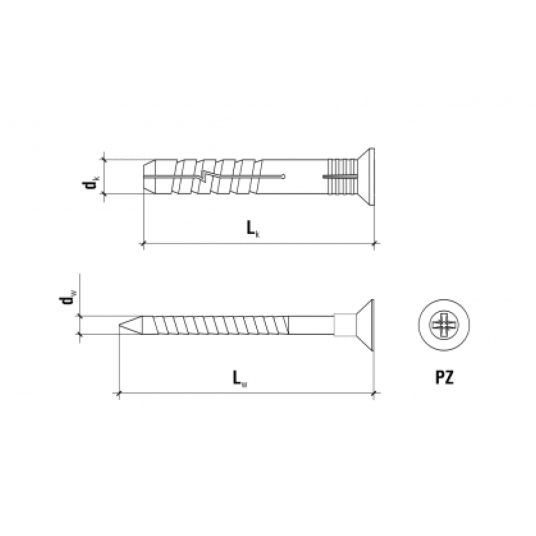 Wkręt 6 X 80 + kołek SMK-06080 (100 szt.) -zdjęcie numer 5