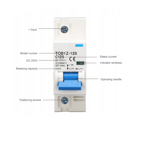 Wyłącznik nadprądowy DC 125A 250V 1P -zdjęcie numer 4