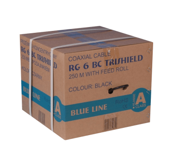 Kabel RG6 TriShield , karton 250m , czarny