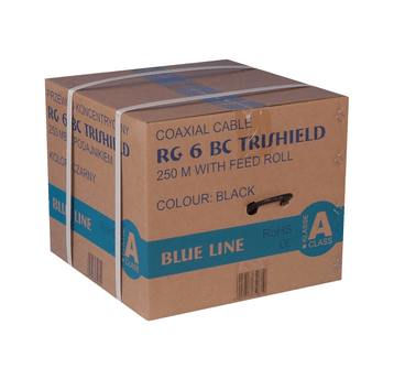 Kabel RG6 TriShield , karton 250m , czarny PE